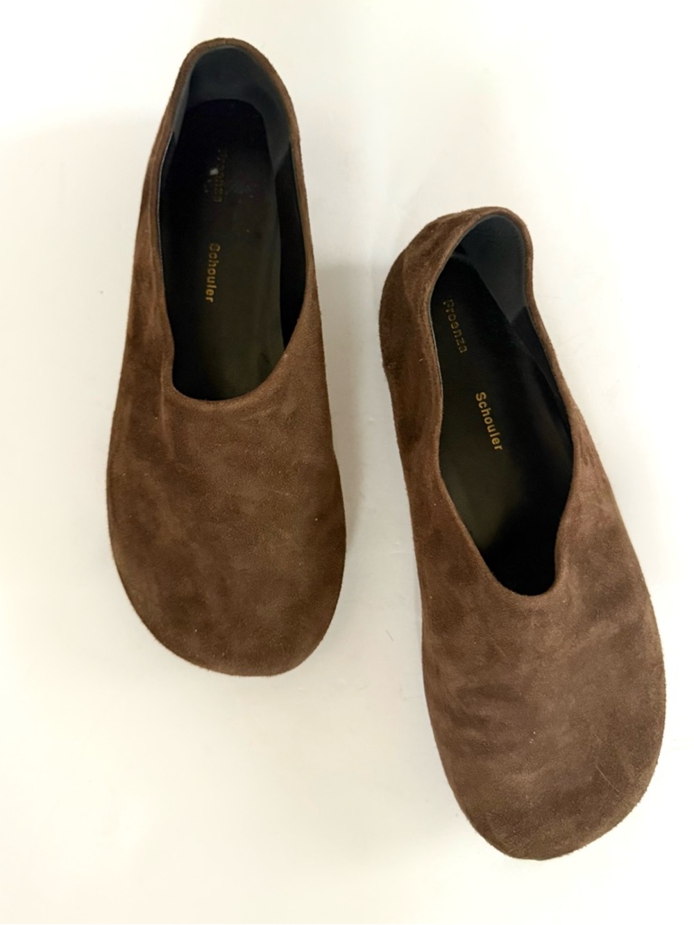 Proenza Schouler Glove Suede Ballerina Ballet Flats Chocolate Brown Size 36 - Picture 3 of 13